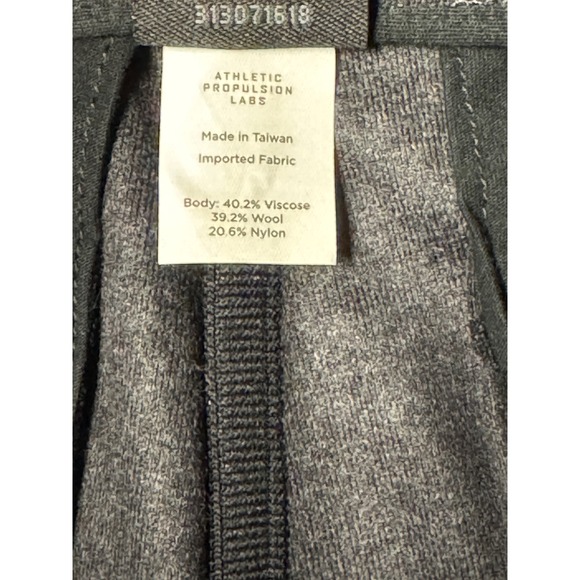 APL Athletic Propulsion Labs The Perfect Wool Trousers Charcoal Mens Large NWT - Picture 14 of 15